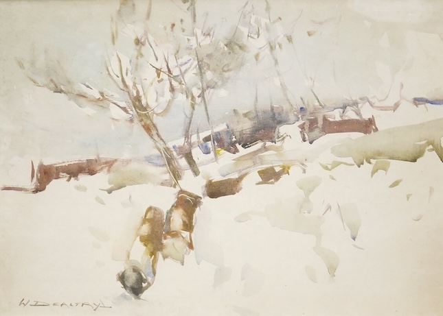 William Dealtry (1915-2007), ‘Winter Magic’, signed, Brian Sinfield label verso, watercolour, 34 x 44cm